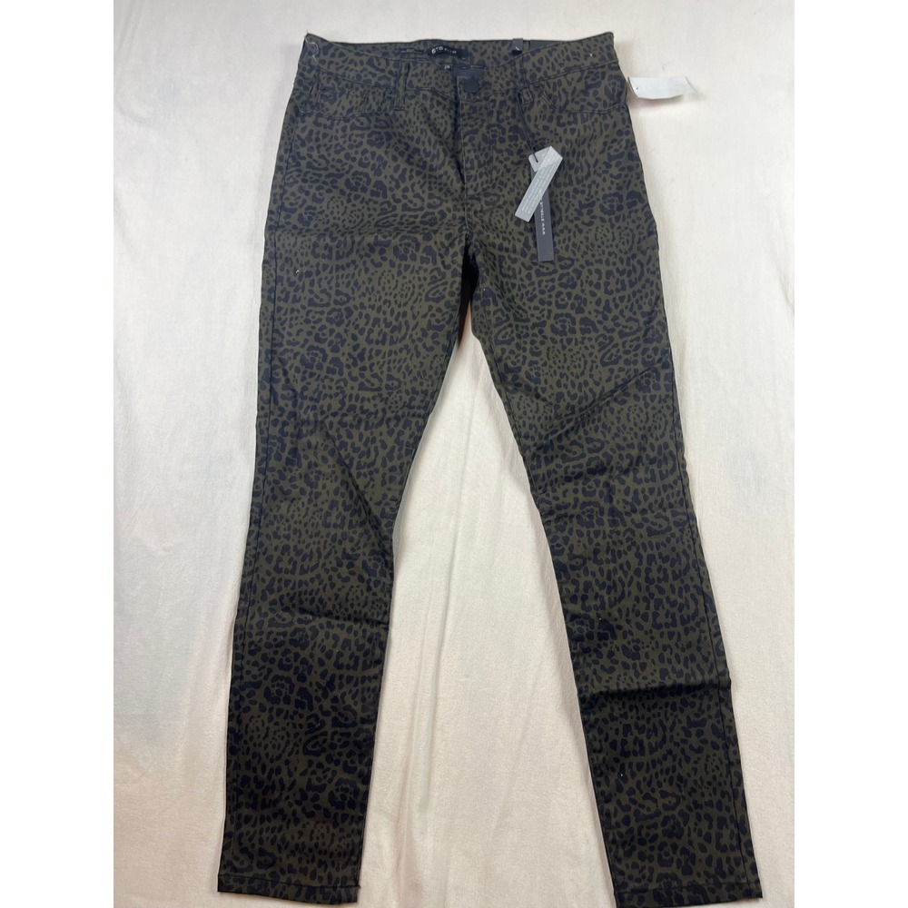 STS Blue Ellie High Rise Ankle Jeans Olive Green Leopard Print Size 29 New